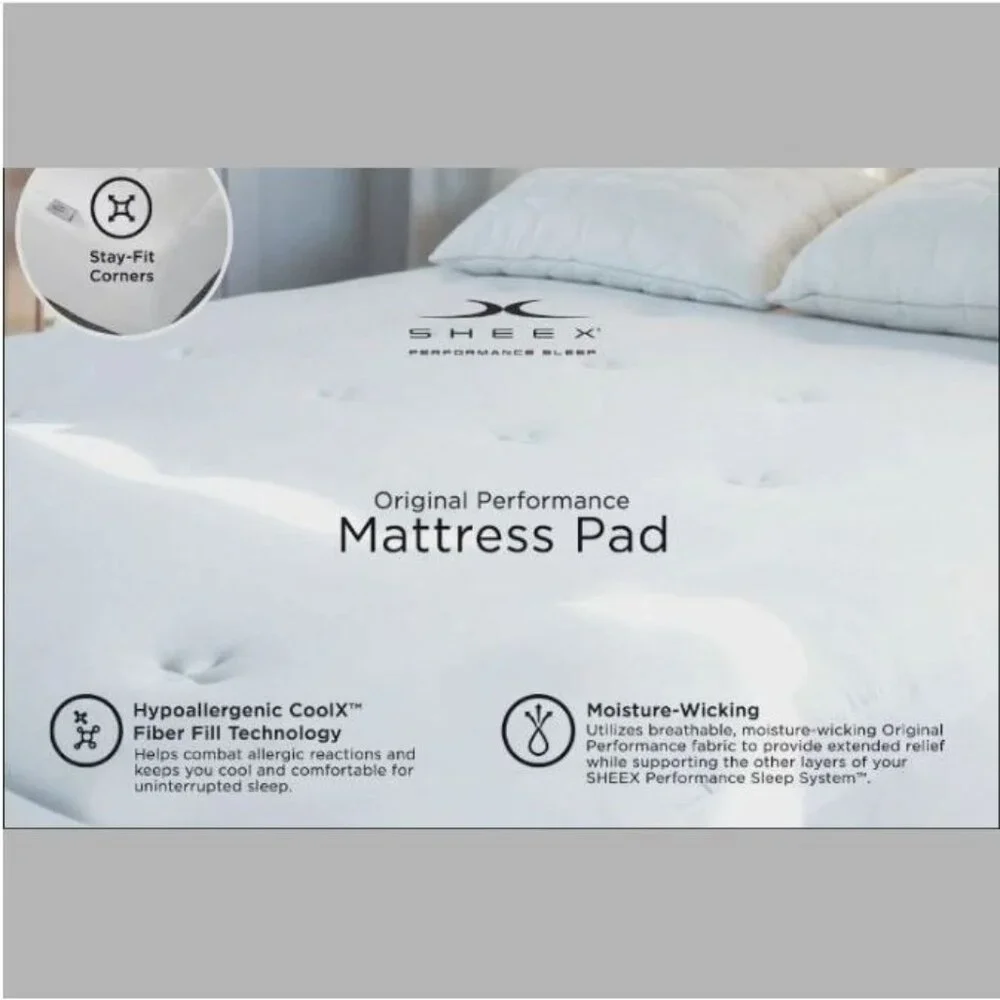 NWT  009 Sheex White Performance Bedding Sleep Tech Mattress Pad Size Twin XL